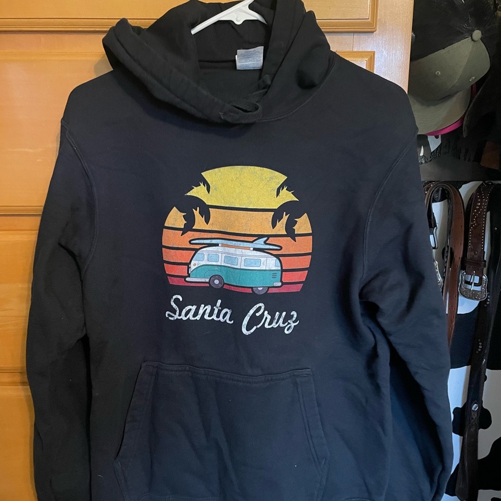 Santa Cruz Skateboards Black Hoodie with Graphic Design